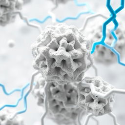 A detailed scientific illustration of porous bipyramidic particles, showcasing their unique geometric structure