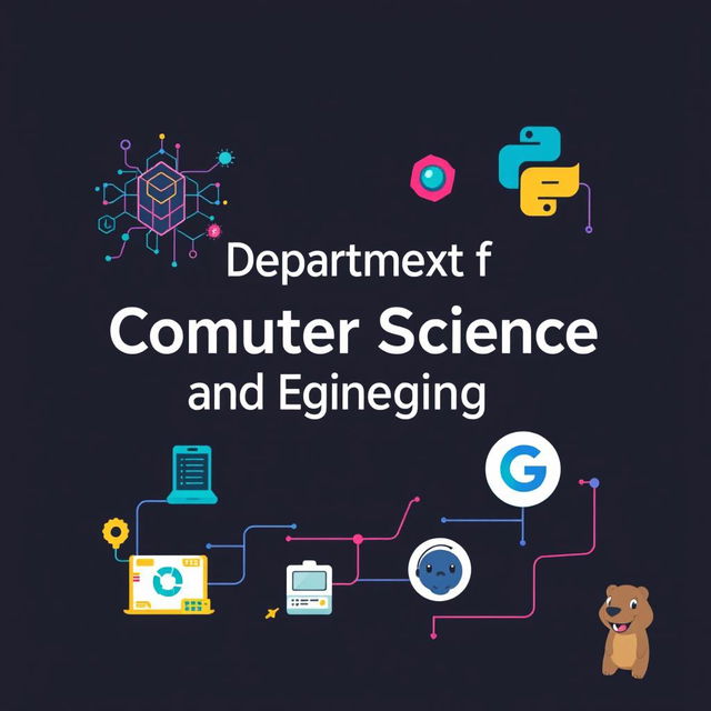 A professional and visually appealing cover design for a Department of Computer Science and Engineering