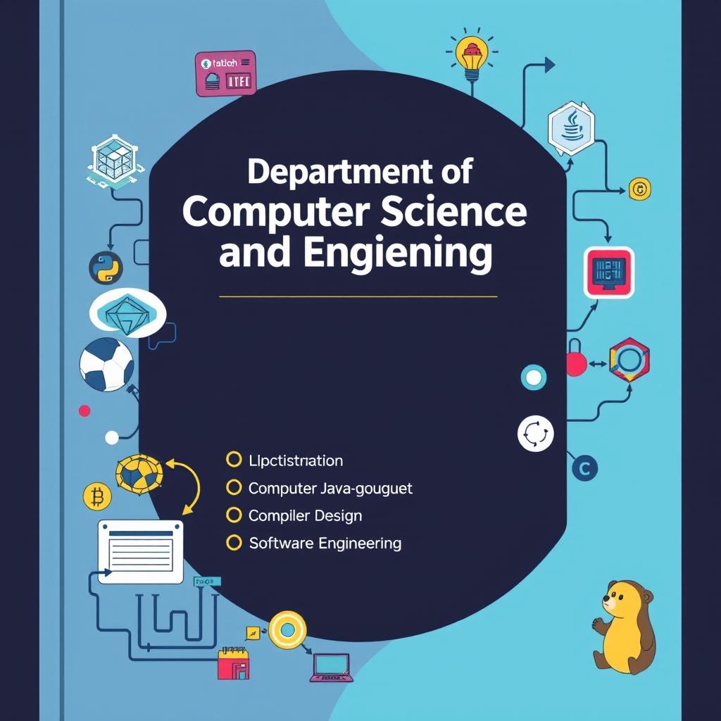 A professional and visually appealing cover design for a Department of Computer Science and Engineering