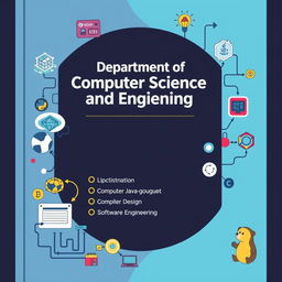 A professional and visually appealing cover design for a Department of Computer Science and Engineering