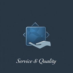 A sleek and modern icon representing service and quality for a tile sales business