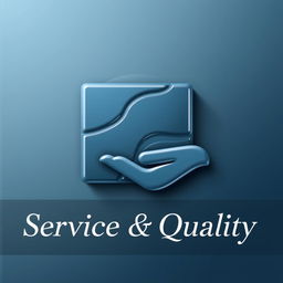 A sleek and modern icon representing service and quality for a tile sales business