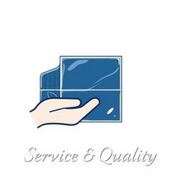 A sleek and modern icon representing service and quality for a tile sales business