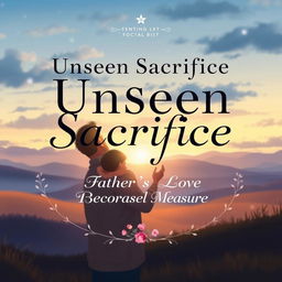 A beautifully designed cover page featuring the phrase "Unseen Sacrifice: Father's Love Beyond Measure" elegantly integrated into the layout