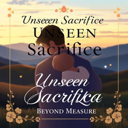 A beautifully designed cover page featuring the phrase "Unseen Sacrifice: Father's Love Beyond Measure" elegantly integrated into the layout