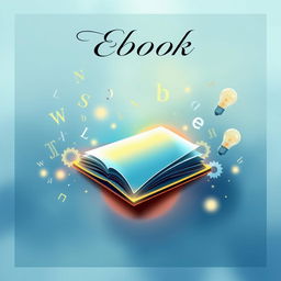 An elegant ebook cover design featuring a sleek and modern digital book, with a visually appealing abstract background