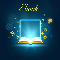 An elegant ebook cover design featuring a sleek and modern digital book, with a visually appealing abstract background