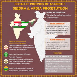 an educational infographic that highlights the special provisions for Assam and Andhra Pradesh as per the Indian Constitution