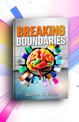 An ebook cover design featuring a visually striking representation of a human brain breaking through barriers