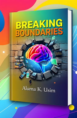 An ebook cover design featuring a visually striking representation of a human brain breaking through barriers