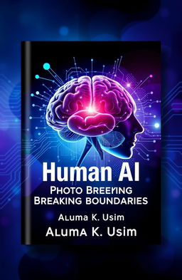 An intriguing ebook cover design featuring a futuristic concept showcasing the intersection of human intelligence and artificial intelligence