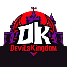 A logo design for a Minecraft server named 'DevilsKingdom'