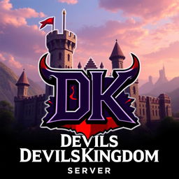 A logo design for a Minecraft server named 'DevilsKingdom'