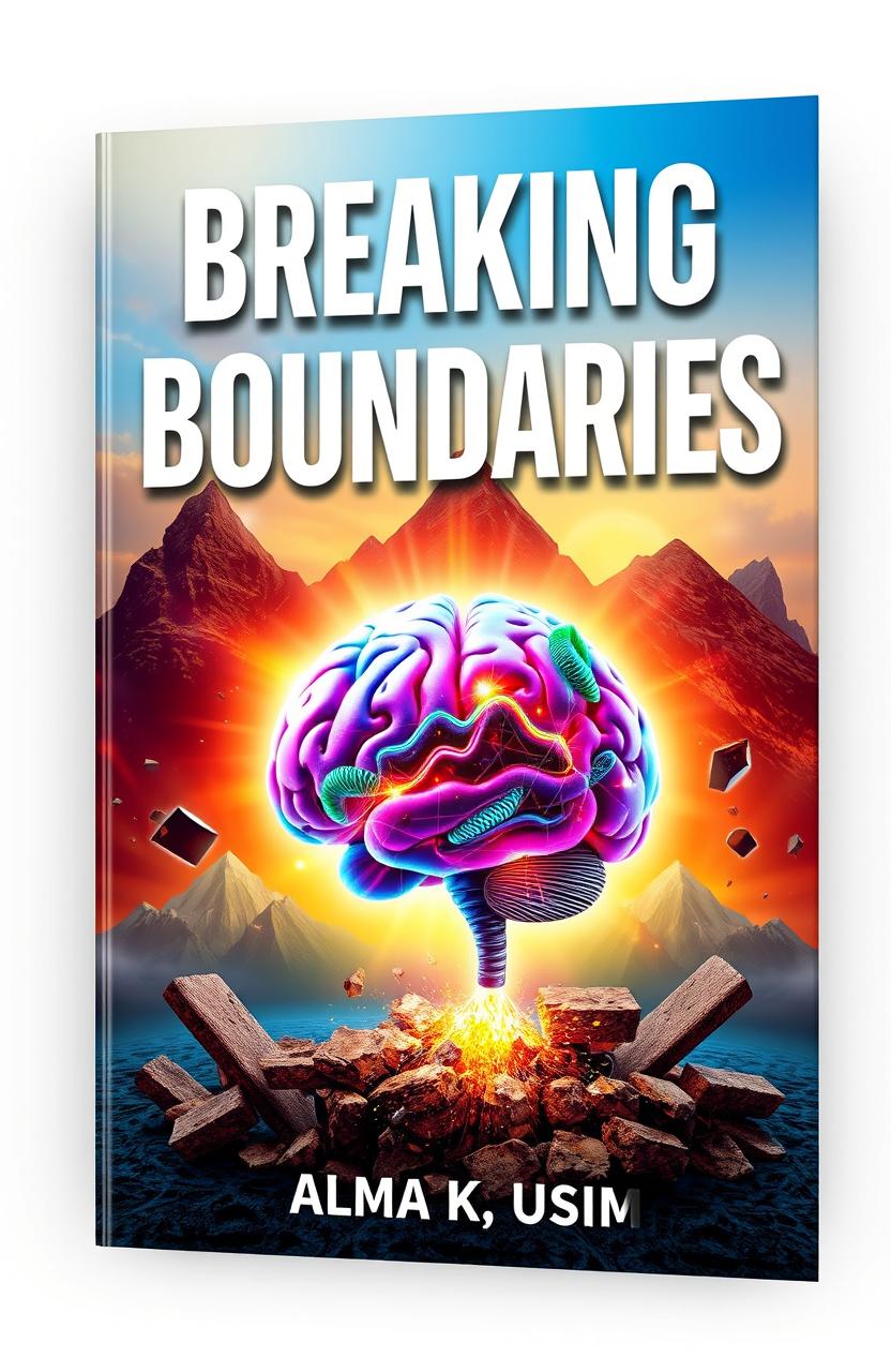 A visually striking 3D ebook cover titled 'Breaking Boundaries' by Aluma K Usim