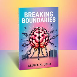 A contemporary eBook cover design for the title 'Breaking Boundaries' by Aluma K Usim, focused on the theme of the human brain overcoming obstacles