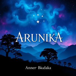 A captivating book cover design featuring the title 'ARUNIKA' in bold, elegant typography