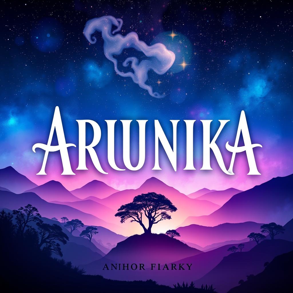 A captivating book cover design featuring the title 'ARUNIKA' in bold, elegant typography