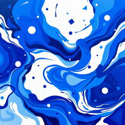 An abstract image featuring a harmonious blend of royal blue and white colors, creating a dynamic and visually striking composition