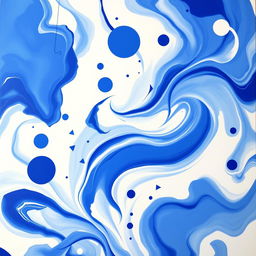 An abstract image featuring a harmonious blend of royal blue and white colors, creating a dynamic and visually striking composition