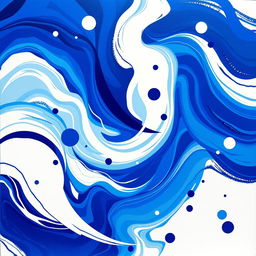 An abstract image featuring a harmonious blend of royal blue and white colors, creating a dynamic and visually striking composition