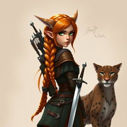 A female character who is a unique blend of half-elf and half-dwarf heritage, showcasing a short stature