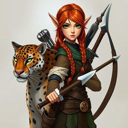 A female character who is a unique blend of half-elf and half-dwarf heritage, showcasing a short stature