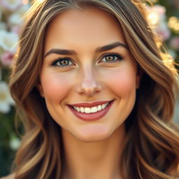 A close-up portrait of a beautiful woman with striking cheekbones, her cheeks glowing in soft natural light