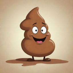 A cartoonish, comical depiction of poop, stylized in a harmless, child-friendly manner.