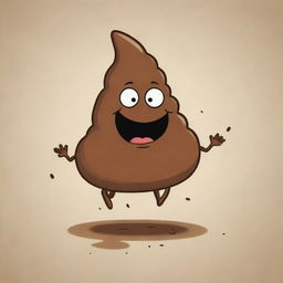 A cartoonish, comical depiction of poop, stylized in a harmless, child-friendly manner.