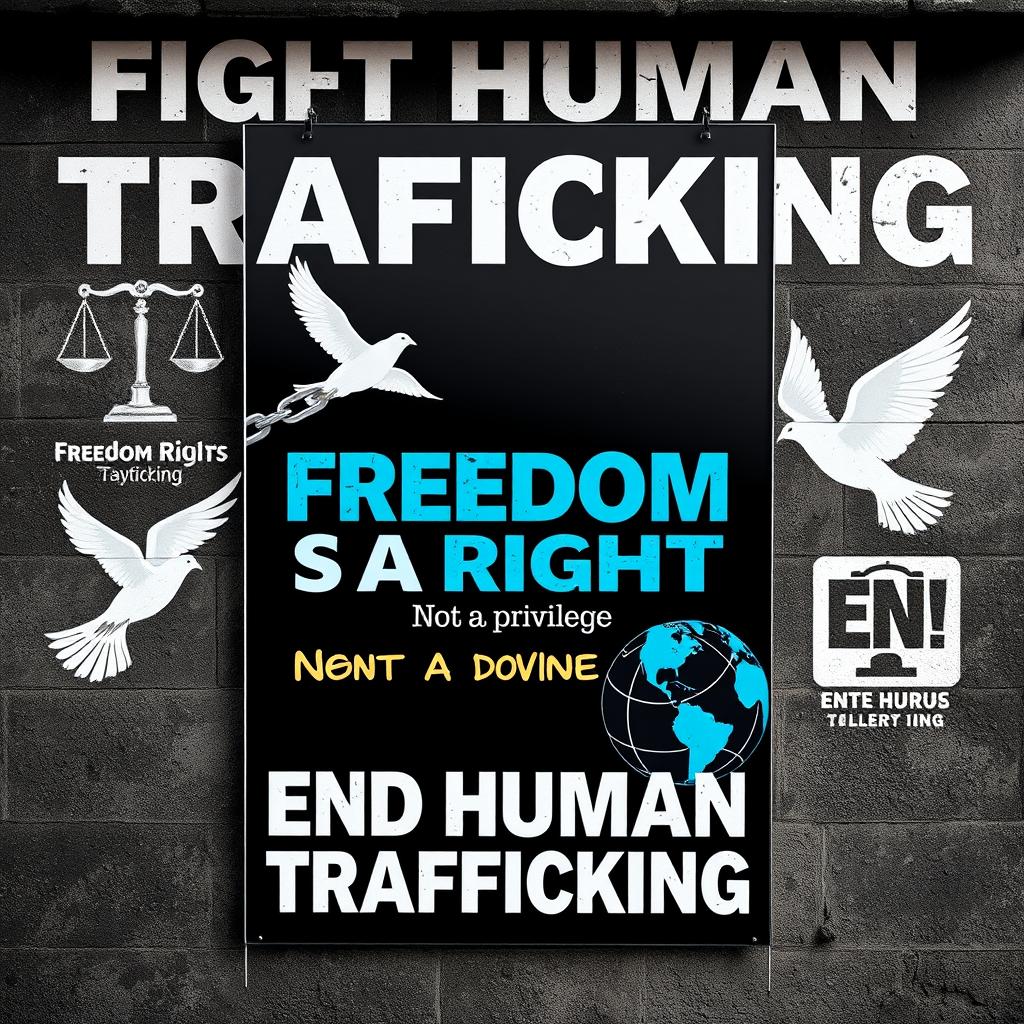 A impactful poster highlighting the importance of fighting human trafficking