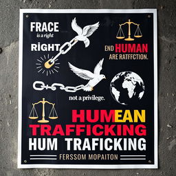 A impactful poster highlighting the importance of fighting human trafficking