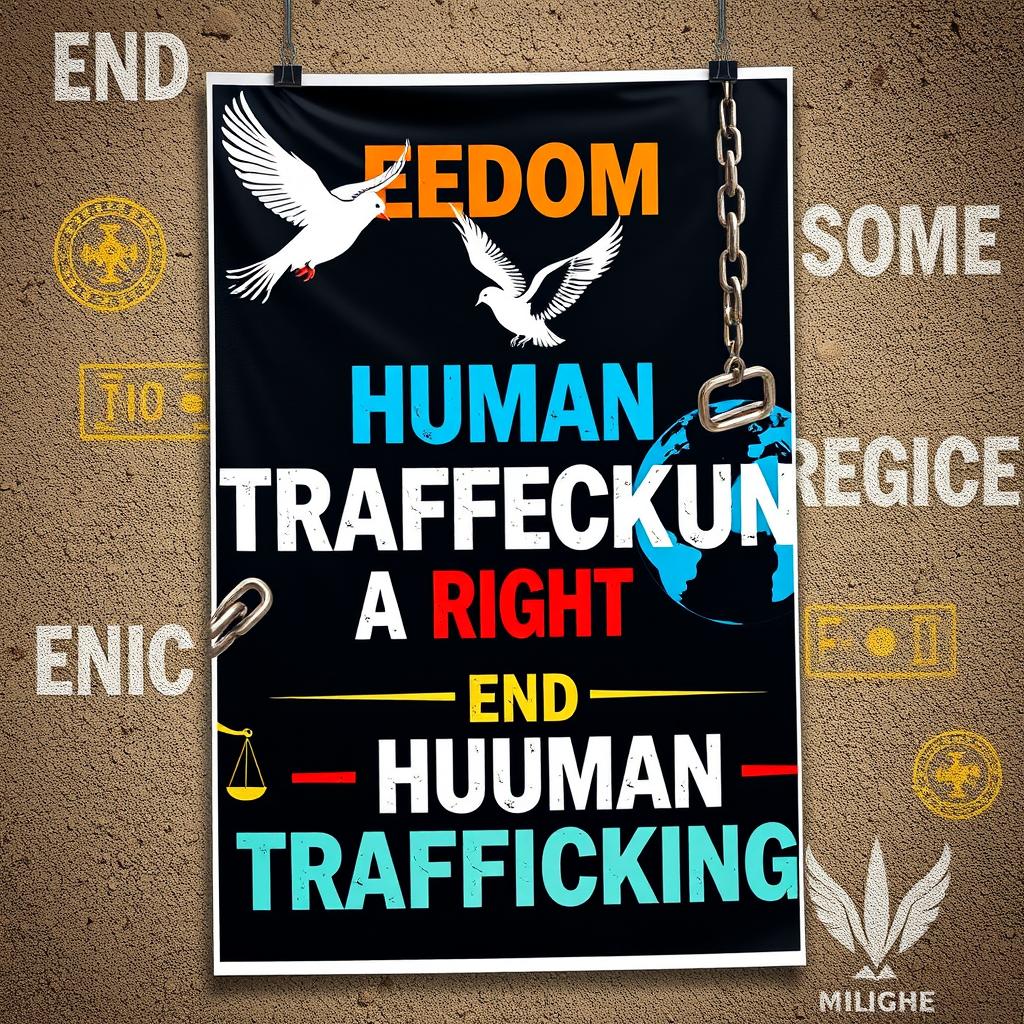 A impactful poster highlighting the importance of fighting human trafficking