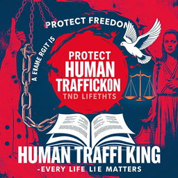 An impactful poster emphasizing the fight against human trafficking