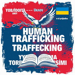 A compelling poster emphasizing the fight against human trafficking, featuring powerful Viktorist symbols of freedom such as a broken chain and a soaring eagle