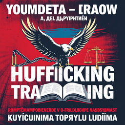 A compelling poster emphasizing the fight against human trafficking, featuring powerful Viktorist symbols of freedom such as a broken chain and a soaring eagle