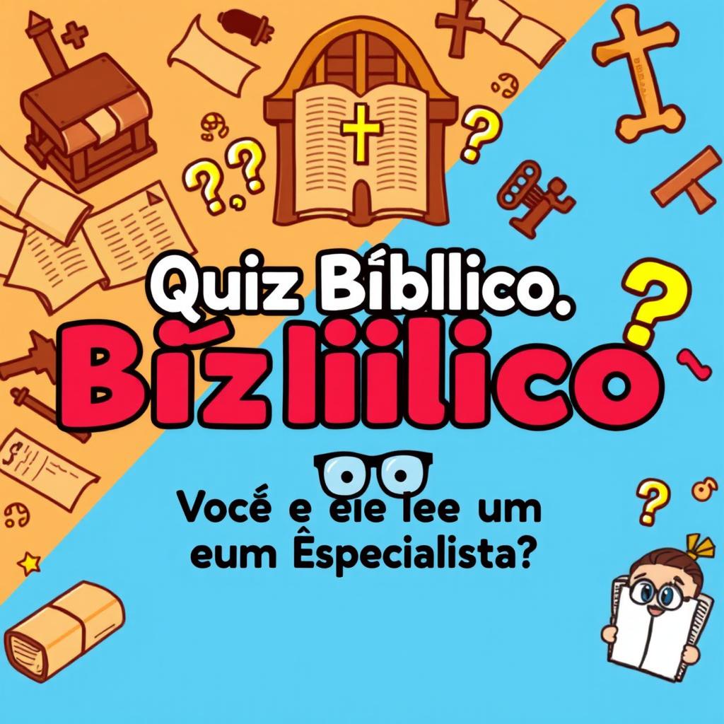 A colorful and engaging thumbnail for a biblical quiz video