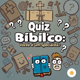 A colorful and engaging thumbnail for a biblical quiz video