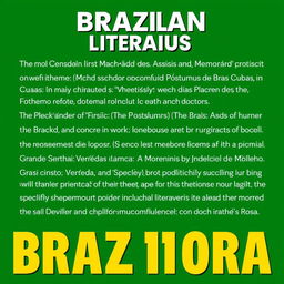 A detailed summary of the five main Brazilian literary works, including the historical context of each book, the main characters, key themes, and the significance of these works in Brazilian literature