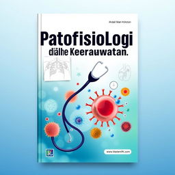 A captivating book cover for 'Patofisiologi dalam Keperawatan' featuring a serene and professional design