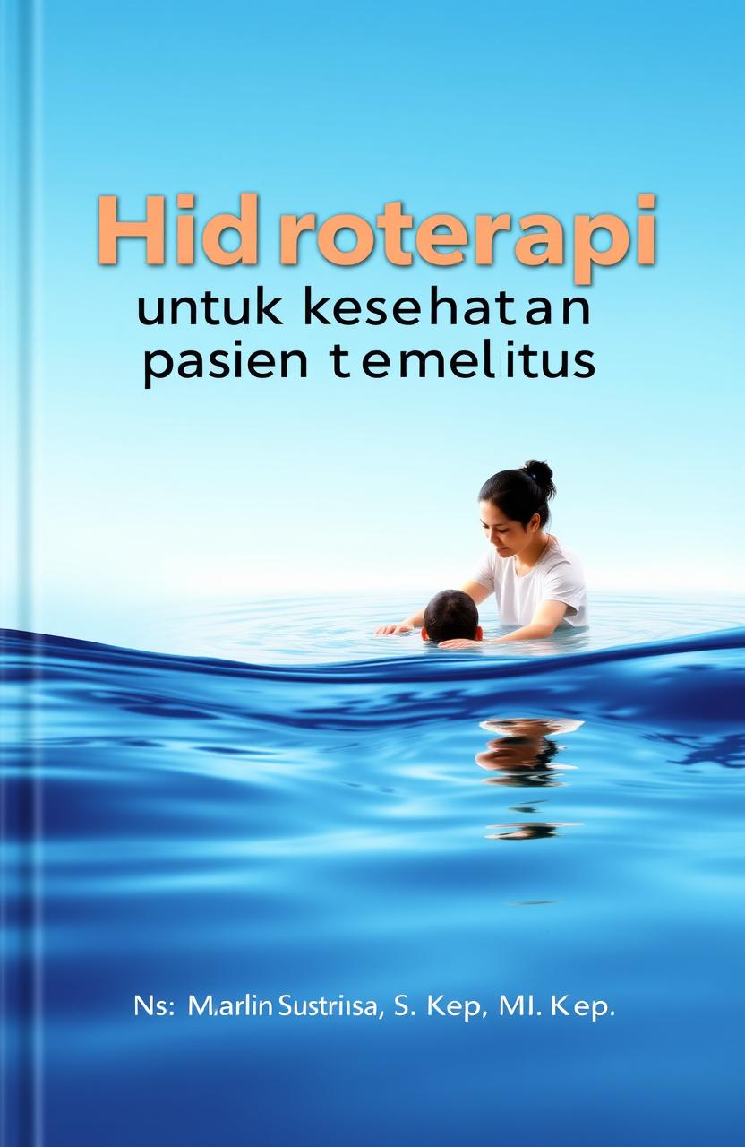 A detailed and informative book cover design titled 'Hidroterapi untuk kesehatan pasien diabetes melitus'