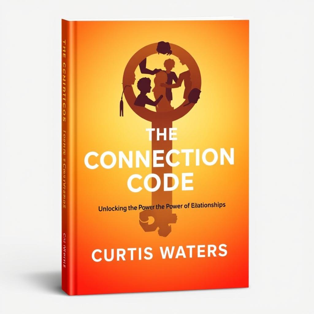 A captivating book cover design for 'The Connection Code: Unlocking the Power of Relationships' by Curtis Waters