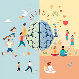 An insightful illustration highlighting the interconnectedness of mental and physical health
