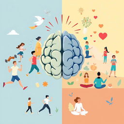 An insightful illustration highlighting the interconnectedness of mental and physical health