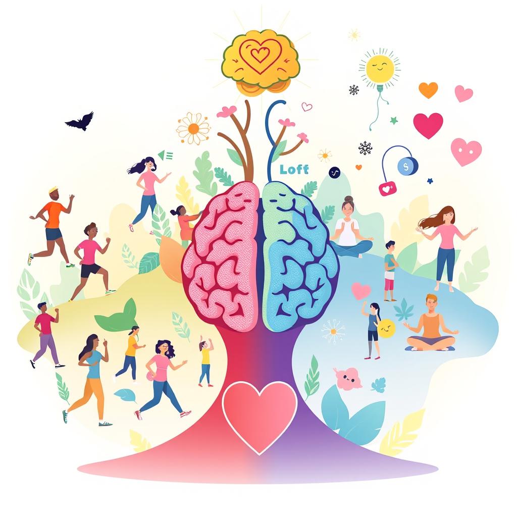 An insightful illustration highlighting the interconnectedness of mental and physical health