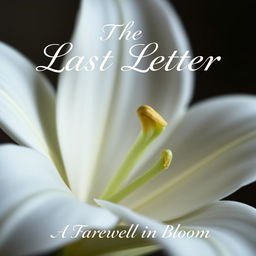 A close-up shot of a single white lily, with delicate petals and visible stamen in sharp focus