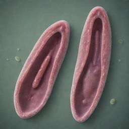 A detailed illustration showing a paramecium and a chlamydomonas with their respective external and internal structures visible. The image should be clear and biologically accurate.