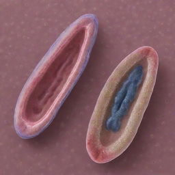 A detailed illustration showing a paramecium and a chlamydomonas with their respective external and internal structures visible. The image should be clear and biologically accurate.