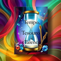 A beautifully designed book cover for 'Tempo, Tesouro e Talento'