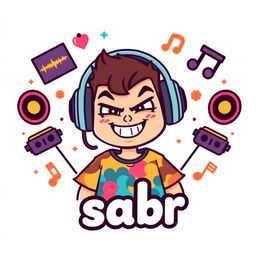 A cheeky and playful avatar for a beatmaker, incorporating fun visual elements that convey a sense of humor and creativity