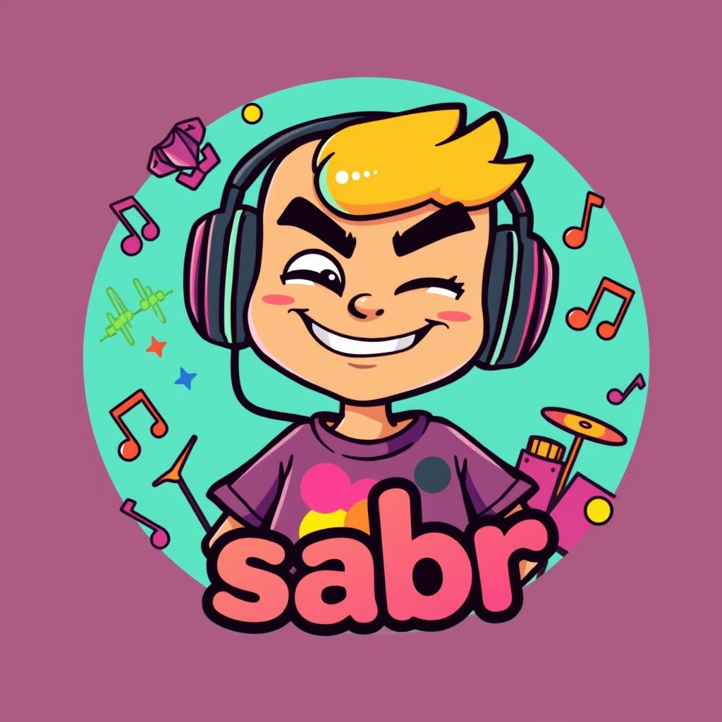 A cheeky and playful avatar for a beatmaker, incorporating fun visual elements that convey a sense of humor and creativity